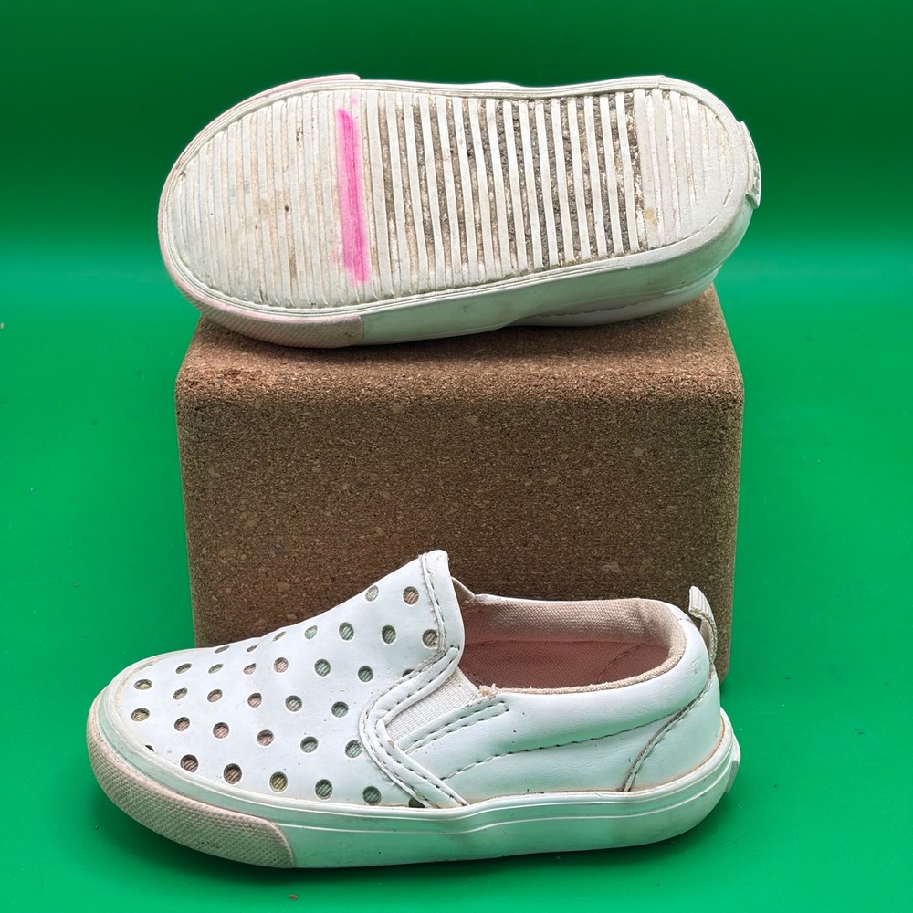 Old Navy Perforated Slip On Sneakers Toddler White Casual Comfort Cushioned Shoe